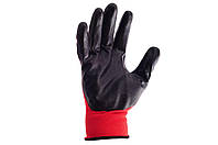 Перчатки Mastertool - с нитриловым покрытием 10" (красно-черные) 12 шт.