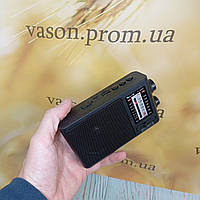 Потужний FM радіоприймач музична портативна колонка на акумуляторі радіо з MP3-флешкою кишеньковий мінірад