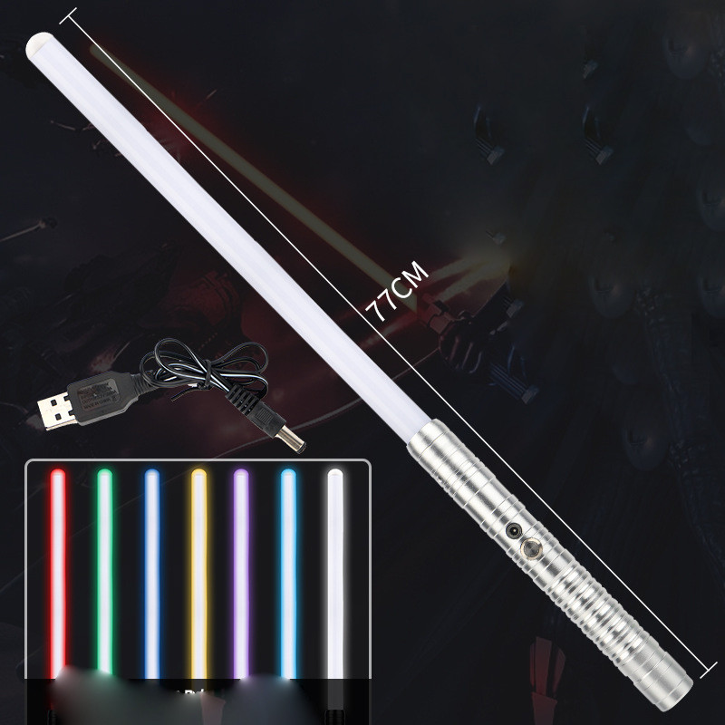 Світловий меч 77см, 14 режимів свічення + звук та датчик руху (хром), фото 1