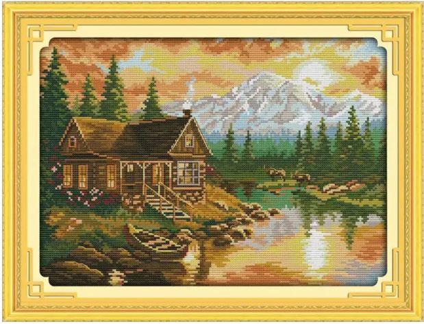 Набір для вишивання за нанесеною на канву схемою "Sunset (1)" . AIDA 14CT printed, 41*31 см