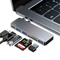 Адаптер Raycue 6-in-2 USB C Hub for MacBook Pro/Air M1 2020 2019 2018