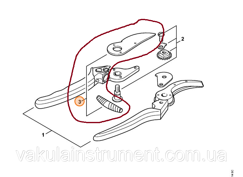 Лезо з пружиною для секатора FELCO F2 (00008819908)