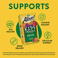Nature's Way, Alive! комплекс мультивітамінів для дітей, зі смаком апельсина та ягід, 120 жувальних таблеток