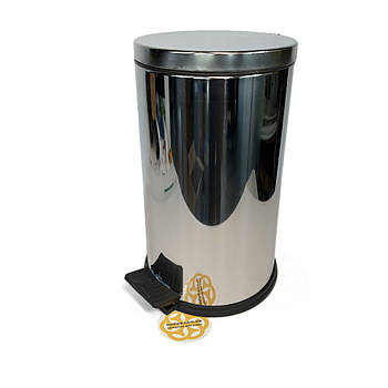 Відро для сміття з педаллю 20 Л, нержавіюча сталь, хром Efor