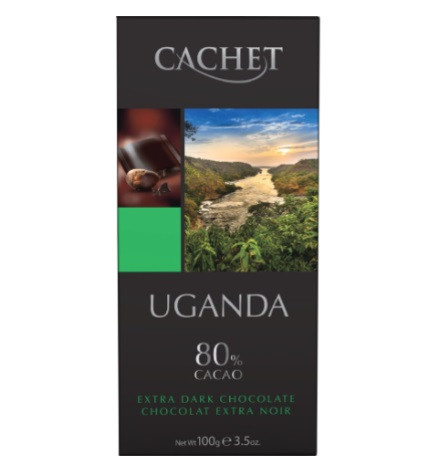 Шоколад Чорний Кашет Уганда Cachet Dark Chocolate Uganda 80% Какао 100 г Бельгія, фото 1