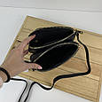 Овальна міні сумка через плече з двома відділеннями Чорний, фото 4