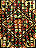 Алмазная мозаика Набор для творчества со стразами Украинским орнаментом Мандала 19*14 см