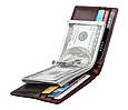 Шкіряний міні гаманець затискач для купюр А03-КТ-10247 Чорний, фото 4
