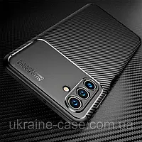 Протиударний чохол Карбон для Samsung Galaxy A54 чорний гумовий бампер