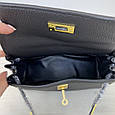 Маленька шкіряна сумка популярна модель з брелком С60-КТ-815-20-G Чорна, фото 5