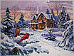 Набір для вишивання за нанесеною на канву схемою "R"Snow scene 8". AIDA 14CT printed 49*38 см, фото 10