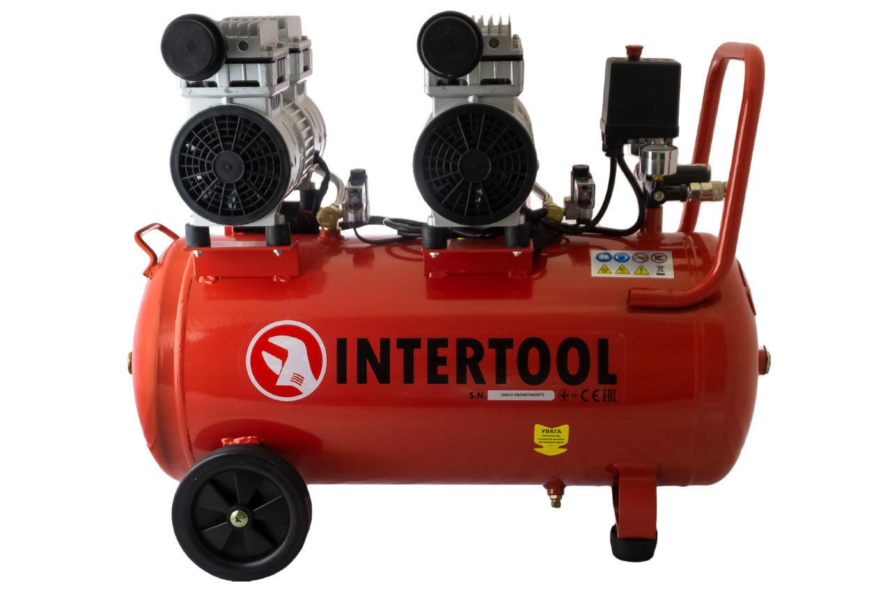 Компрессор безмасляный Intertool - 50 л x 2 x 750Вт 1 шт. - фото 1 - id-p1989313123