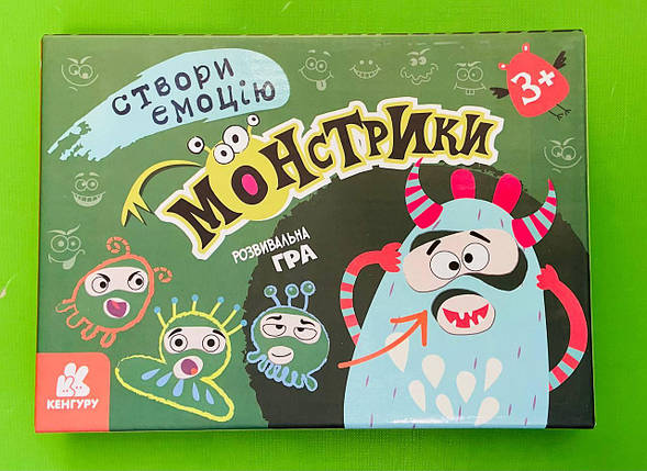 Ранок Кенгуру Розвивальна гра Створи емоцію Монстрики, фото 1