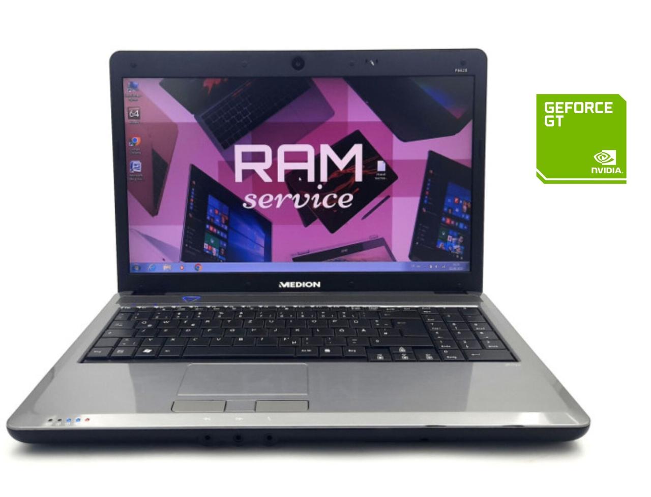 Ноутбук Medion Akoya P6620/ 16" (1366x768)/ Core2Duo T6500/ 4 GB RAM/ 128 GB SSD/ GeForce GT 220M 1GB