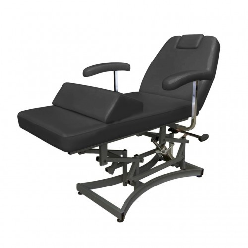 Косметологічна кушетка мод. 2Н5-CH (гідравліка), ЧОРНА з регульованою висотою, фото 1