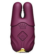 Бездротові вібруючі затискачі для сосків ZALO Nave Vibrating Nipple Clamps фіолетовий, фото 5