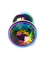 Анальна пробка з каменем Boss Series , Plug-Jewellery Multicolour PLUG- Clear, фото 3