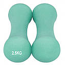 Гантелі неопренові PowerPlay 4126 Spartacus 2*2,5 кг. М'ятні (пара — 2 шт.), фото 3