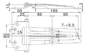 Петля боковых дверей фургона и полуприцепа в сборе Alta 185*50*70*3 мм (нерж) - фото 2 - id-p24068827