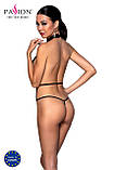 Боді-халтер з екошкіри Passion JANNIES BODY L/XL black SO8442, фото 3