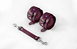 Наручники Feral Feelings - Hand Restraints, натуральна шкіра, бургунді SO8257