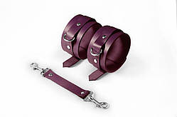 Поножі Feral Feelings – Ankle Restraints, натуральна шкіра, burgundy SO8259