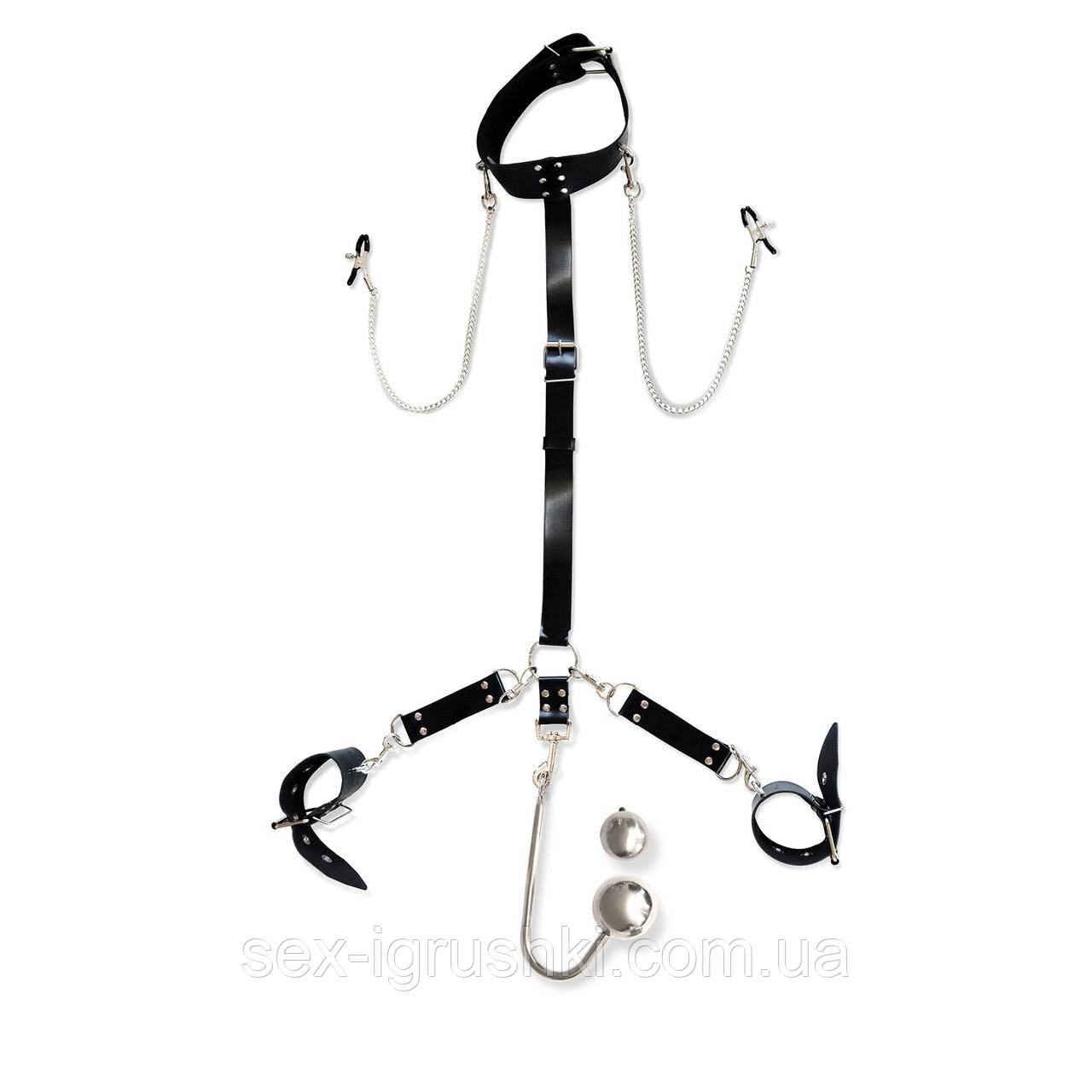 Бондажний набір із металевим анальним гаком №4 Art of Sex Beatrice Bondage set with anal hook №4 SO8509