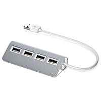 USB Хаб 4-port USB 2.0 TRY алюминий серебряно-белый