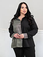 Блуза Luzana Холи Черно-серый 56 XXXXL EM, код: 7913757