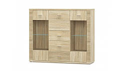 Комод 2 В 1Д 3Ш Грес (Мебель-Сервіс) 1392х393х1182мм дуб самоа
