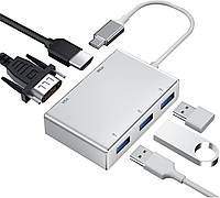 Адаптер USB C HDMI VGA, концентратор Weton 5 в 1 USB 3.1 Type C