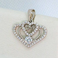 Кулон XР. Родій. Камені: білий циркон. Довжина: 20 мм. Ширина: 18 мм.