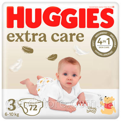 Підгузник Hugies Elite Soft 3 Mega (5-9 кг) 72 шт (50290578095)