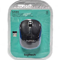 Беспроводная мышка Logitech M185 black-blue USB