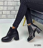 Женские ботинки на каблуке демисеззон натуральная кожа/замш на байке Класические женские ботинки деми