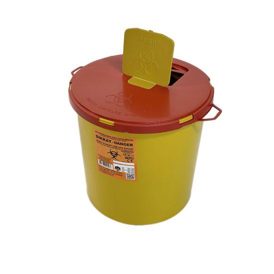 Контейнер для збору медичних відходів 10 л, вторинний пластик, жовтий Afacan Plastik