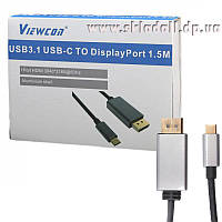 Кабель Viewcon TE392 Type-C - DisplayPort V1.2, 4K, 60Гц, 1.5m