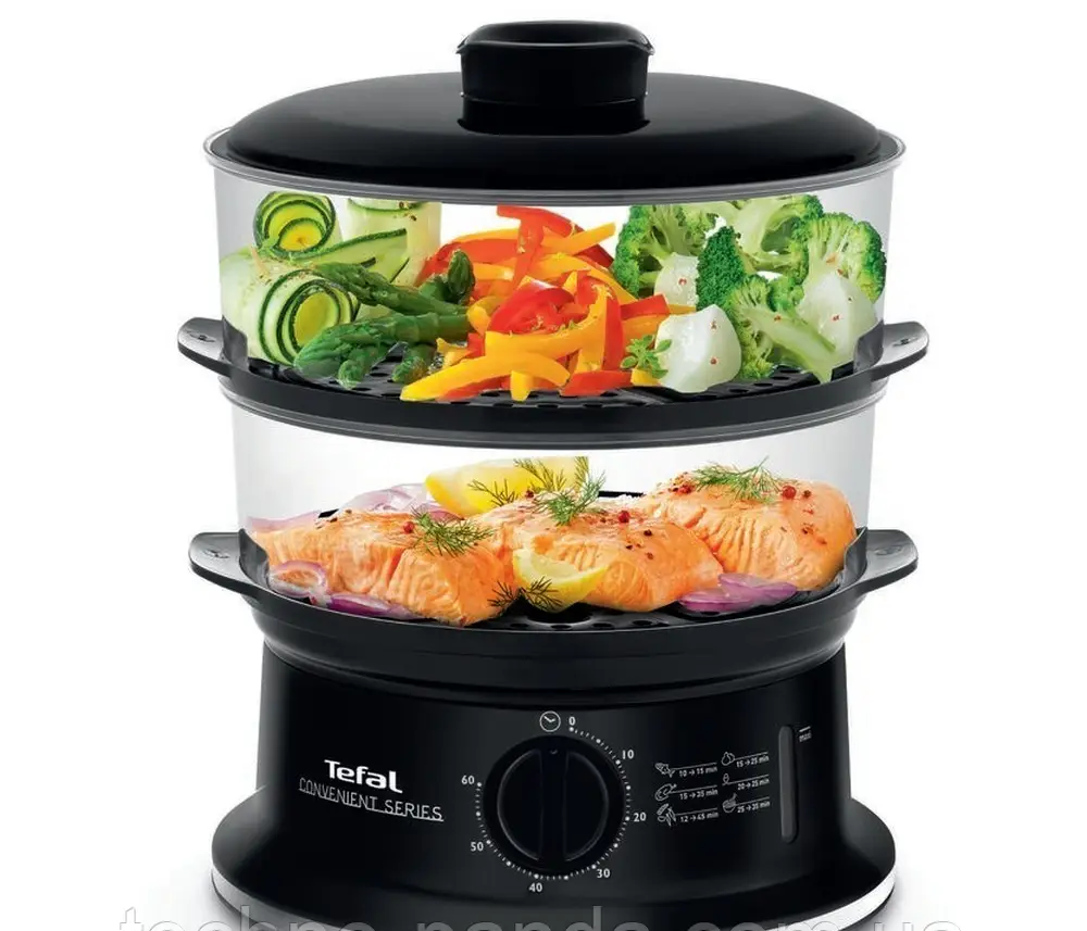 Кухонная электрическая пароварка TEFAL VC140131 Электрическая пароварка 6 литров (900 Вт) - фото 1 - id-p1989651631