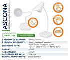 Настільна світлодіодна лампа з акумулятором Quantum ASCONA QM-TL1030 3 W 200 lm USB 5V, фото 5