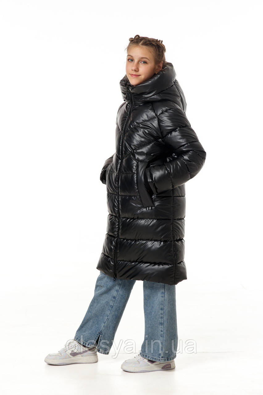 Зимова модна подовжена куртка, пуховик для дівчинки Меган тм Nestta Розмір 140, фото 1