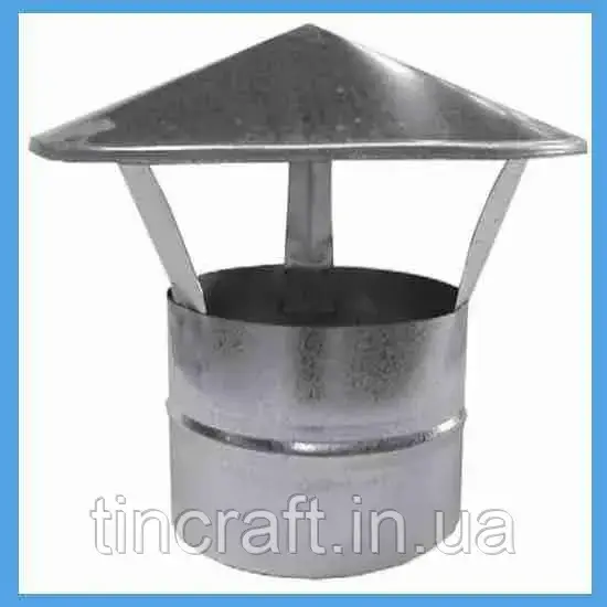 Кришка Ø 125 оцинкована на витяжну трубу круглої форми Товщина цинку 0.7 мм, фото 1