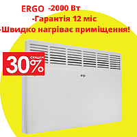 Електричний конвектор обгрівач ERGO 2000 Вт електричний з ефективною конвекцією