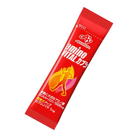Ajinomoto Amino Vital Capsi BCAA та інші амінокислоти, вітаміни, капсаїцин із перцю, 1 стік 3 г. До 11/2026