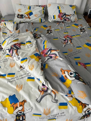 Євро-максі комплект постільної білизни "Пес Патрон" з простирадлом 220/250, фото 1