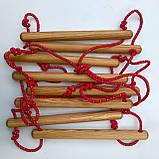 Дитячий навісний набір для шведської стінки (кільця, канат, сходи-8сх) DNN-3K-,2,2М червоний, фото 2