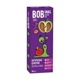 Натуральні яблучно-сливові цукерки ТМ BOB SNAIL 30г