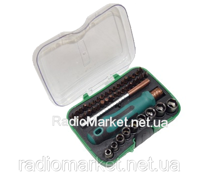 Набір викруток HandsKit 6093B з комплектом насадок, 70 предметів., фото 1