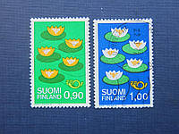 2 марки Финляндия 1977 флора цветы кувшинки гаш КЦ 1.1 $