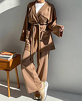 Костюм женский брюки и кимоно XL, Кэмел