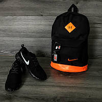 Рюкзак городской спортивный Nike (Найк) мужской женский Портфель сумка для ноутбука черно-оранжевый